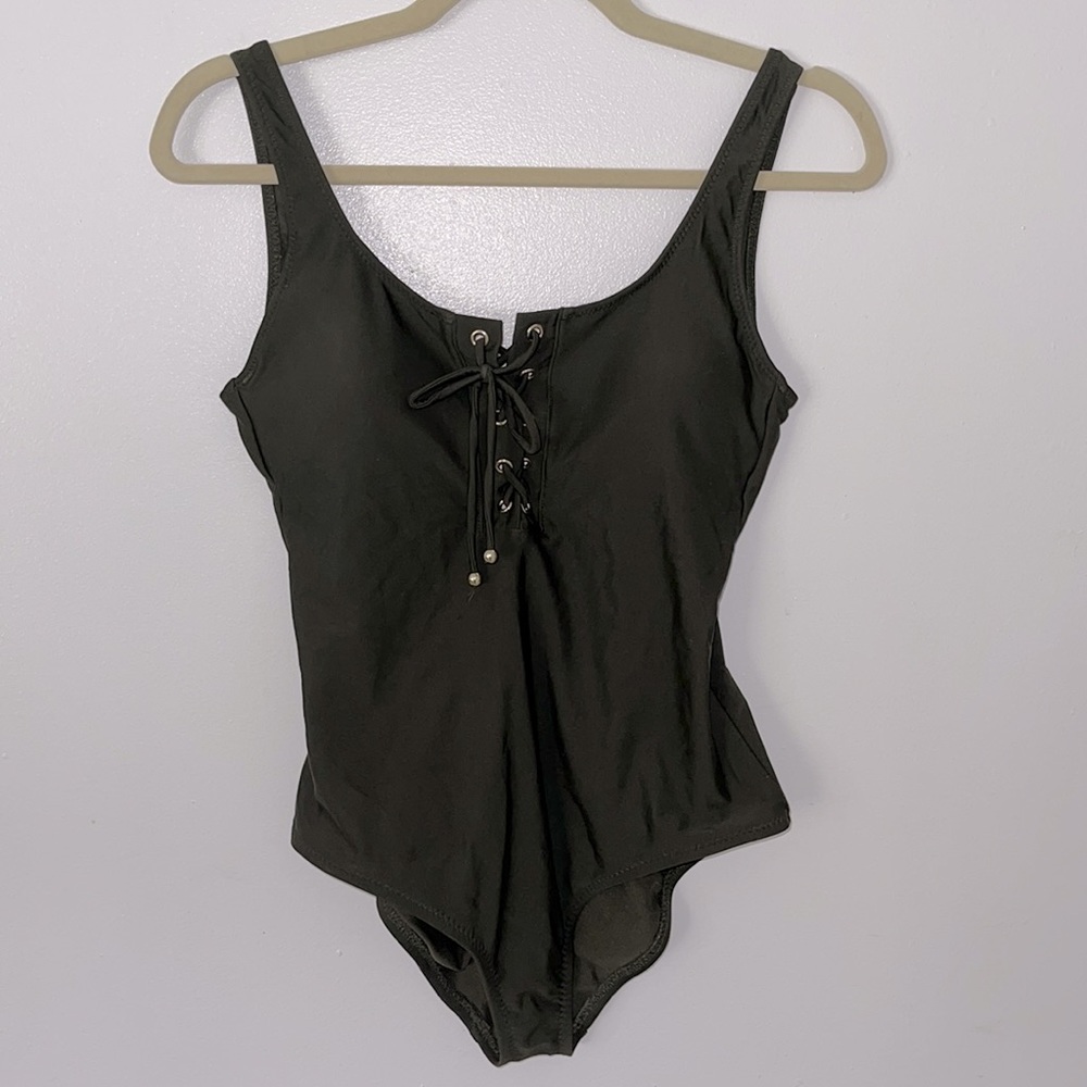 MOSSIMO | Women’s Olive One Piece Swimsuit Size S